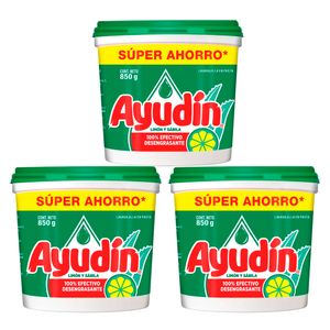 Lavavajillas Pasta Ayudin Limon y Sabila 850g Pack x3