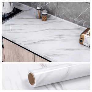 Papel Tapiz Marmoleado Blanco 5M x 60CM
