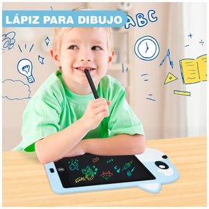 Tablet Pizarra de Dibujo LCD Trazo de Colores para Niños Diseño Perro Celeste HD2
