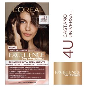 Tinte para Cabello Excellence Sin Amoníaco 4U Castaño Universal - Caja 1 UN