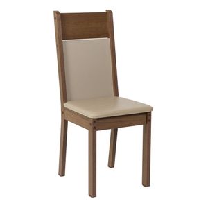 Juego de 6 Sillas 4280 Marrón/Crema/Sintético Beige