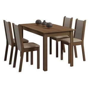 Juego de Comedor Bea con 4 Sillas Marron/Crema
