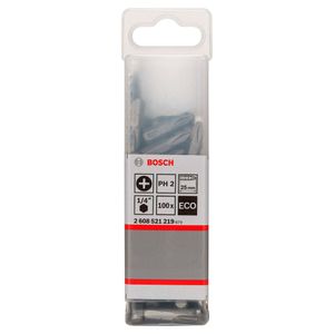 Bosch Punta Phillips 2X25mm 100 Unidades Caja Plastica