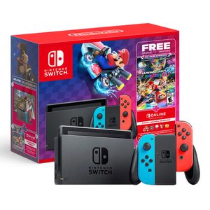 Consola Nintendo Switch Deluxe Bundle Mario Kart 8 32GB, rojo y azul neón