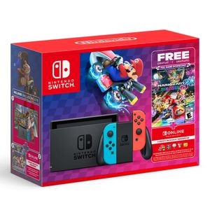 Consola Nintendo Switch Deluxe Bundle Mario Kart 8 32GB, rojo y azul neón