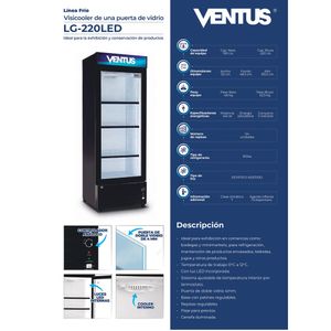 Visicooler 1 puerta de 220 litros Lg-220led Ventus