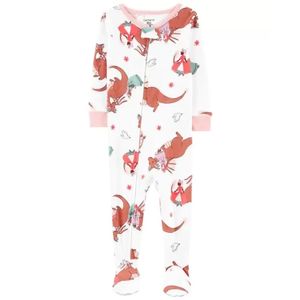 Pijama Enterizo Carter's de Dragones Manga Larga 100% Algodón para Bebé Niña