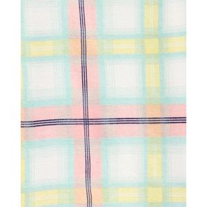 Pijama Carter's 2 Piezas Polo y Pantalón a Cuadros 100% Algodón Rib Manga Corta para Niña