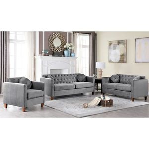 Juego de Sala Mallma Deco 3 2 1 Ayla Gris