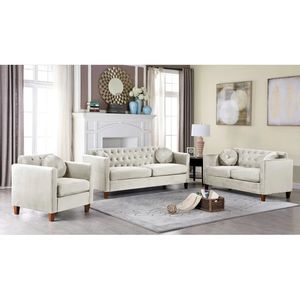 Juego de Sala Mallma Deco 3 2 1 Ayla Crema