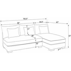 Mueble Seccional Moderno Ebony color Gris oscuro TU MESITA en Corduroy