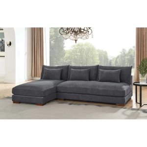 Mueble Seccional Moderno Ebony color Gris oscuro TU MESITA en Corduroy