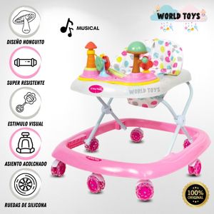Andador con Tablero Musical Honguito II Rosado