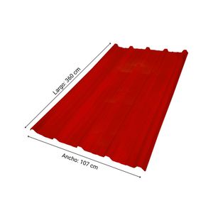 Techo Termoacústico Rojo 1.5mm 3.60*1.07m Werken