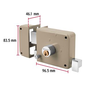 Chapa Cerradura de Sobreponer Izquierda Clasica Hermex 43573
