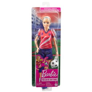 Muñeca Barbie Profesiones Jugadora Fútbol Playera Roja