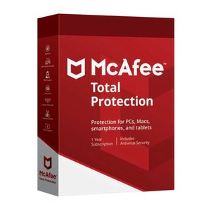 Antivirus digital Mcafee Total Protection - 3 PC, 1 año