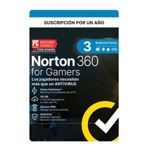 Antivirus digital Norton 360 For Gamers - 3 PC, 1 año