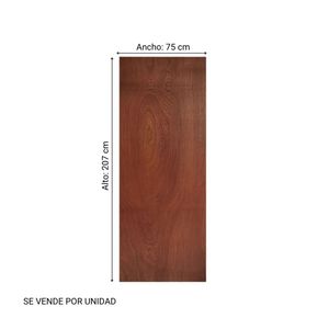 Puerta de Interior HDF/Pino Lisa Cedro Africano Barniz 4x75x207cm Carpintera