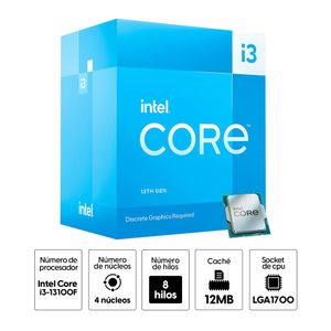 Procesador Intel Core i3-13100F, 4.5Ghz, 4+4 cores, LGA1700