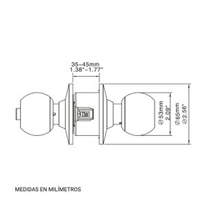 Cerradura para dormitorio Werken Dorado