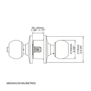 Cerradura Werken Plus para dormitorrio Dorado