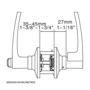 Manija para dormitorio semi recta Werken Acero