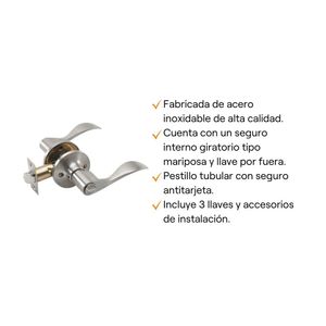 Manija para dormitorio curva Werken Acero