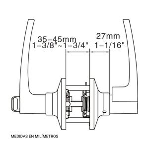 Manija para baño semi recta Werken Acero