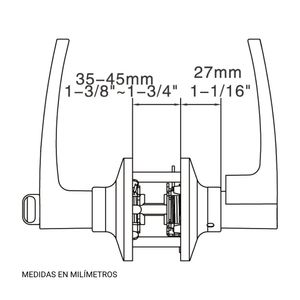 Manija para baño curva Werken Acero