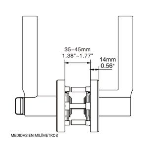 Manija dormitorio cuadrado Werken acero
