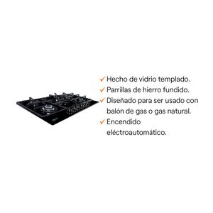 COMBO Cocina empotrable Aosta 90 Negra 90cm Klimatic + Campana extractora Volendam 90cm Klimatic