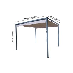 Pérgola Recta 300x300cm Beige