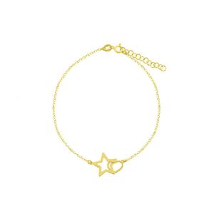 Pulsera Coraz Estrella Goldensil Oro pla