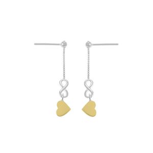 Aretes Corazon Infinito Oro plata