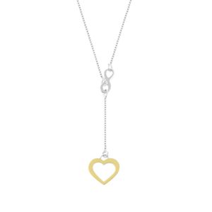 Collar Coraz Infinito Goldensil Plat 925