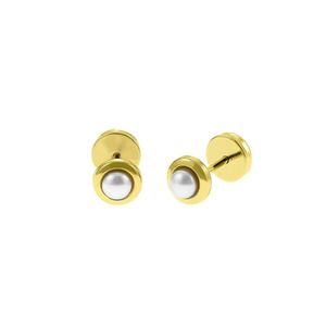 Aretes Perla bicel 3MM Oro 18K Mujer