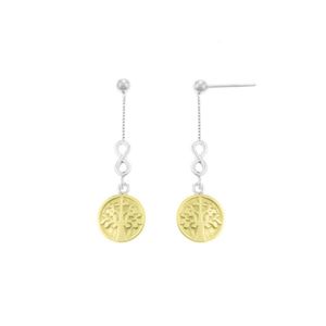 Aretes Arbol Infinito Oro plata