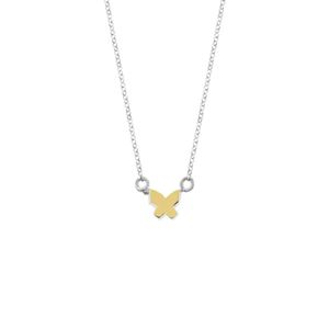 Collar Mariposa Rolo Goldensil Plata 925