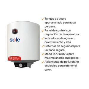 Terma Eléctrica Sole Evolución 50L para Pared