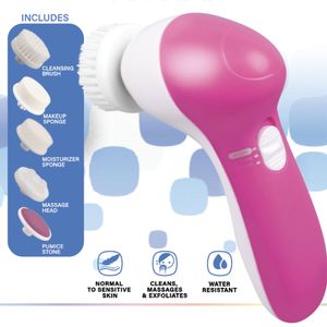 Cepillo facial Vivitar limpia, masajea y exfolia, resistente al agua, rosado + 5 accesorios