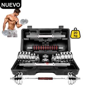 Set de Pesas 20 kg Mancuernas con Adaptador y Maletín