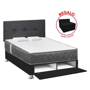Dormitorio Sabanera FORLI Acqua 2 Plazas Blanco/Gris + Sofá Cama