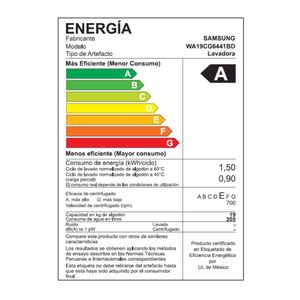 Lavadora SAMSUNG Carga Superior 19Kg WA19CG6441BDPE Silver