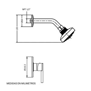 Monocomando ducha Punta Cana con salida Tecno Cromado Italgrif