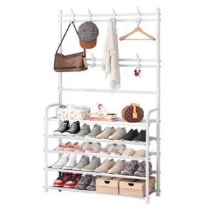 Zapatera Organizador con Perchero 5 Niveles Blanco