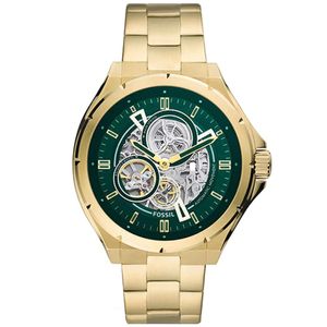 Reloj Fossil Evanston BQ2659 Automático Acero Inoxidable Dorado Dial Verde
