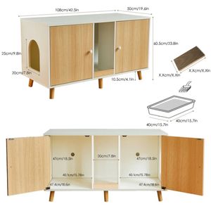 Mueble para Gatos Ginger color Blanco/Haya TU MESITA