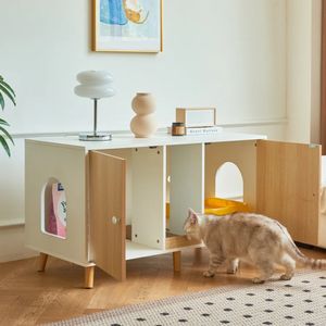 Mueble para Gatos Ginger color Blanco/Haya TU MESITA