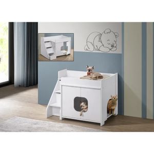 Mueble Moderno para gatos Molly color Blanco TU MESITA